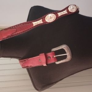 Leather Belt with 15 Conchos 44 M